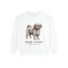 peke-a-poo-sweatshirt-latin-white Peke-A-Poo Latin Sweatshirt, White, front view