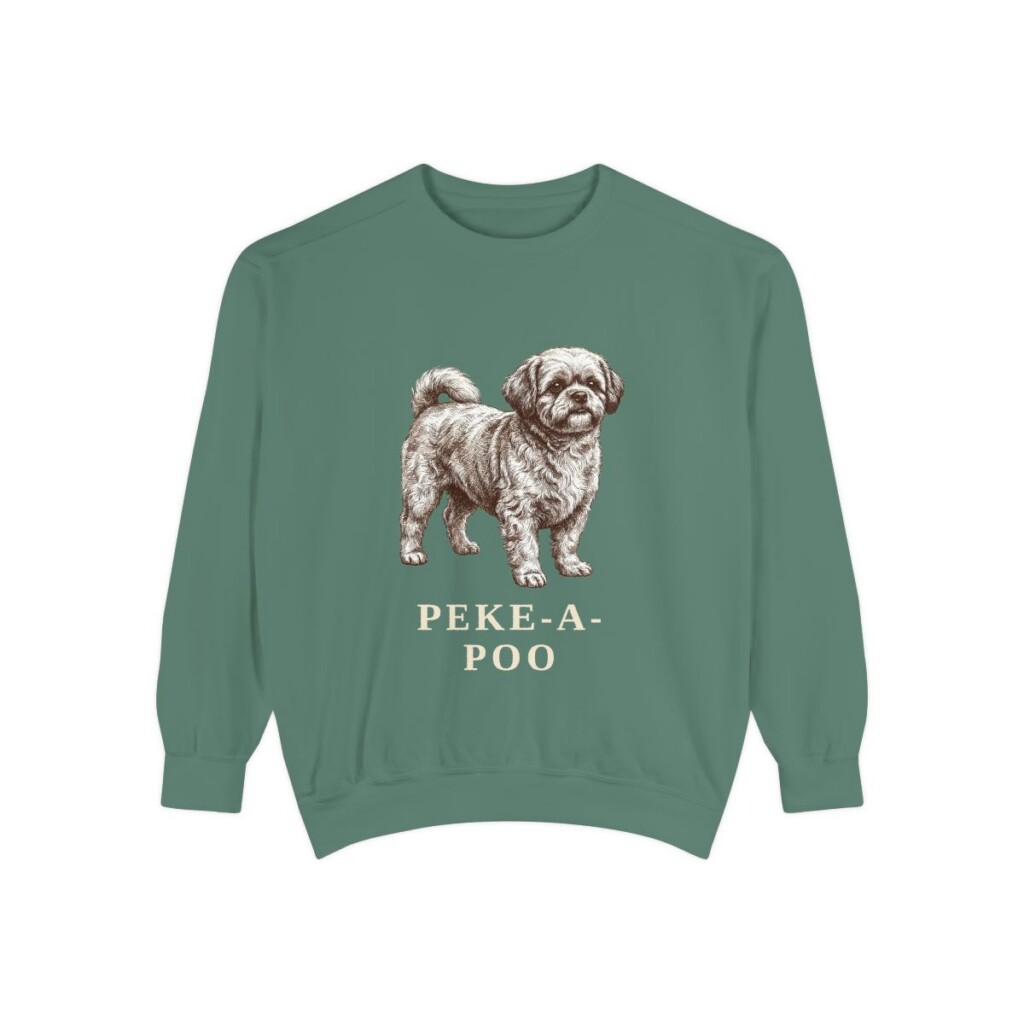 Peke-A-Poo Sweatshirt, Light Green, front view