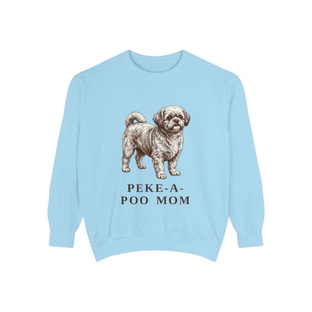 Peke-A-Poo Mom Sweatshirt, Chambray, front view