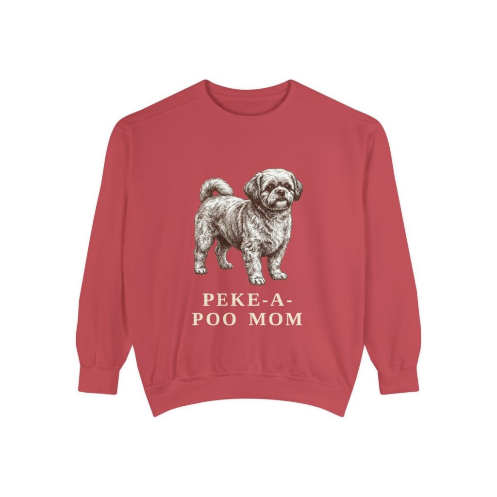 Peke-A-Poo Mom Sweatshirt, Crimson, front view