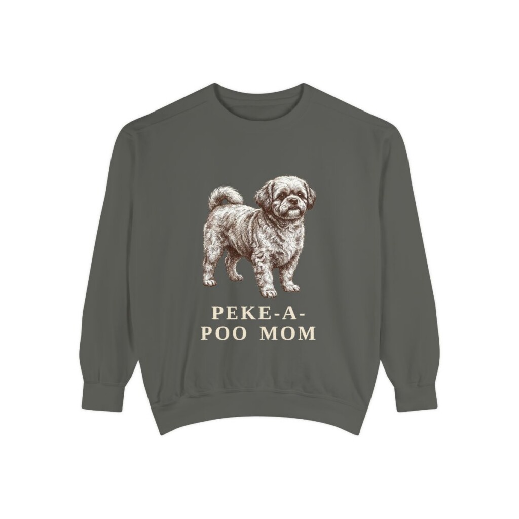 Peke-A-Poo Mom Sweatshirt, Pepper, front view