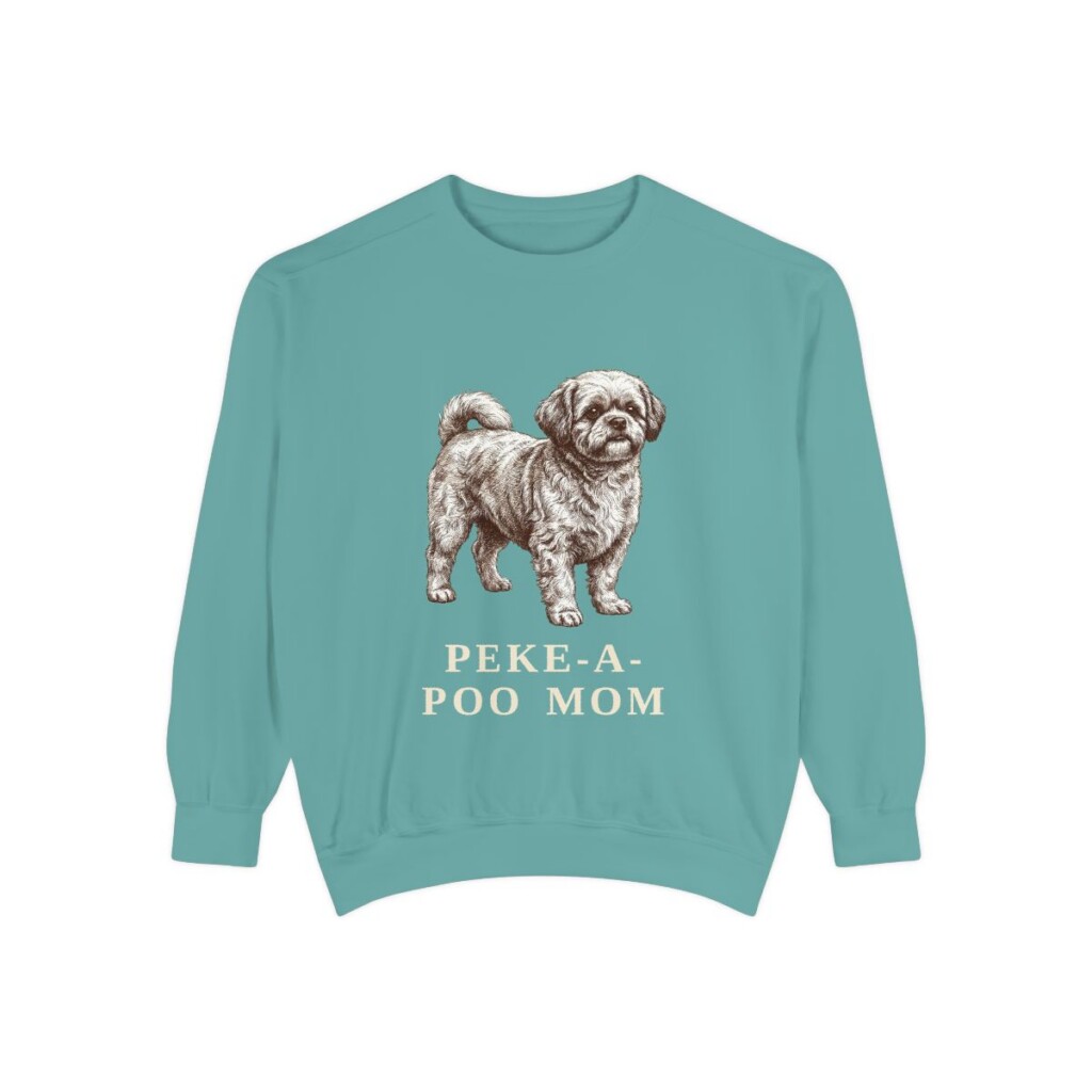 Peke-A-Poo Mom Sweatshirt, Seafoam, front view