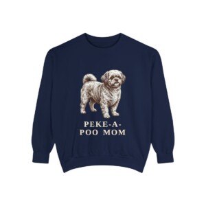 Peke-A-Poo Mom Sweatshirt, True Navy, front view