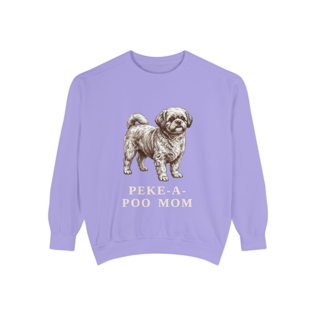 Peke-A-Poo Mom Sweatshirt, Violet, front view