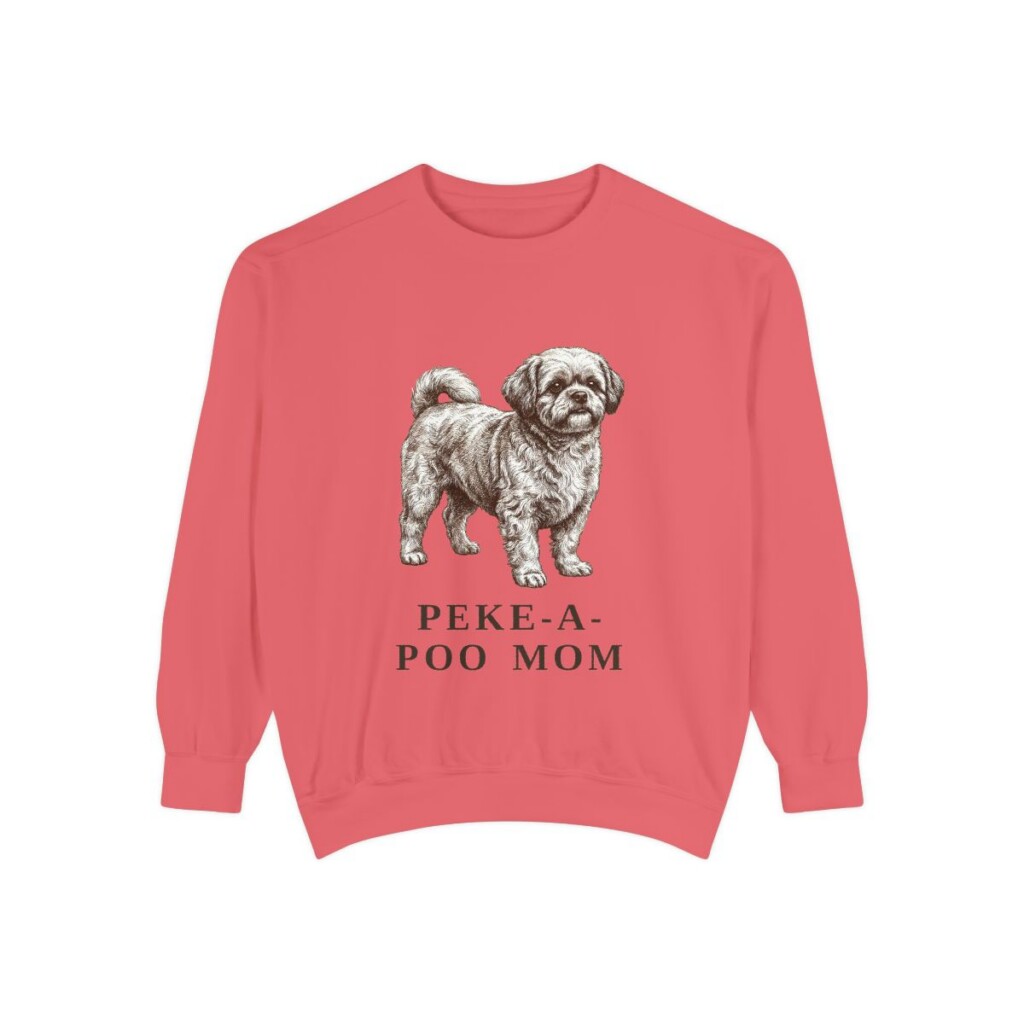 Peke-A-Poo Mom Sweatshirt, Watermelon, front view