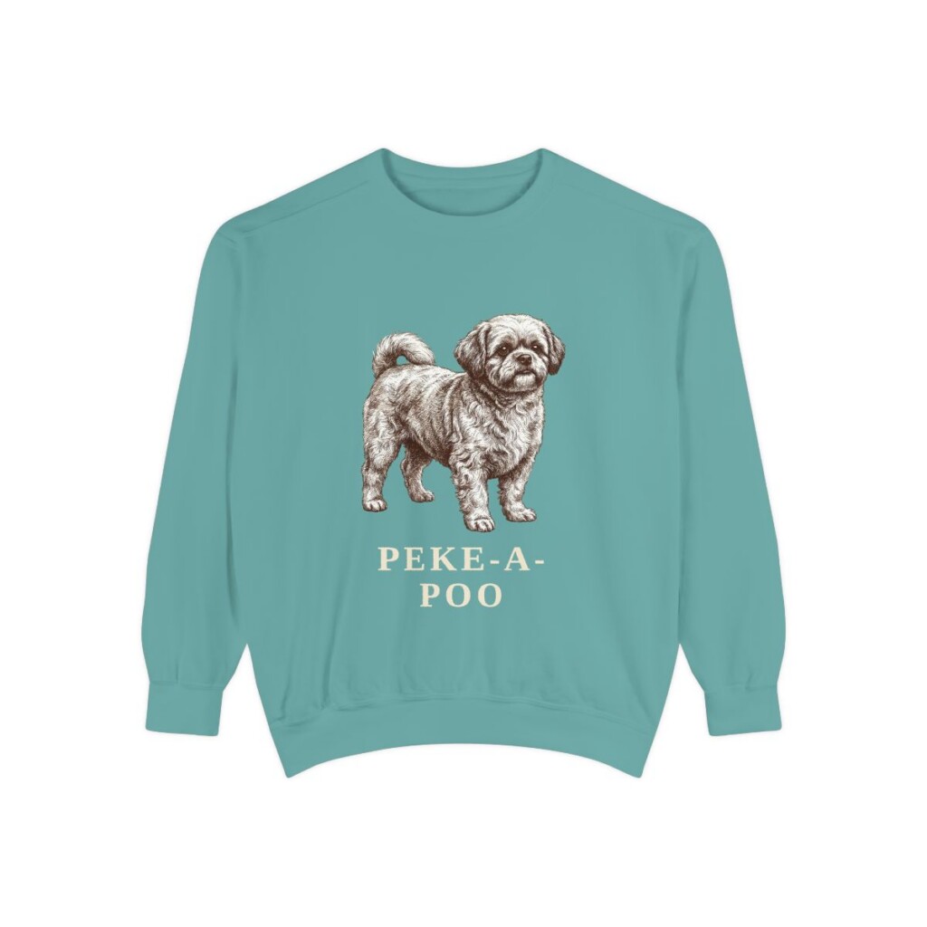 Peke-A-Poo Sweatshirt, Seafoam, front view