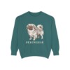 Pekingese Sweatshirt, Blue Spruce, front view