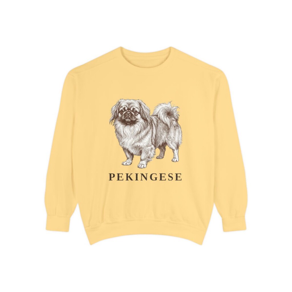 Pekingese Sweatshirt, Butter, front view