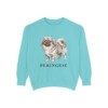 Pekingese Sweatshirt, Chalky Mint, front view