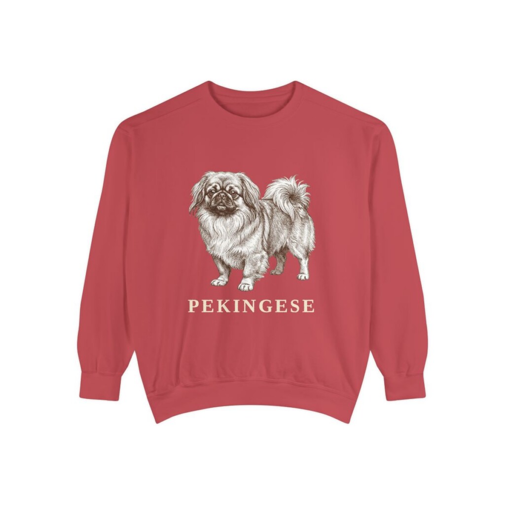 Pekingese Sweatshirt, Crimson, front view
