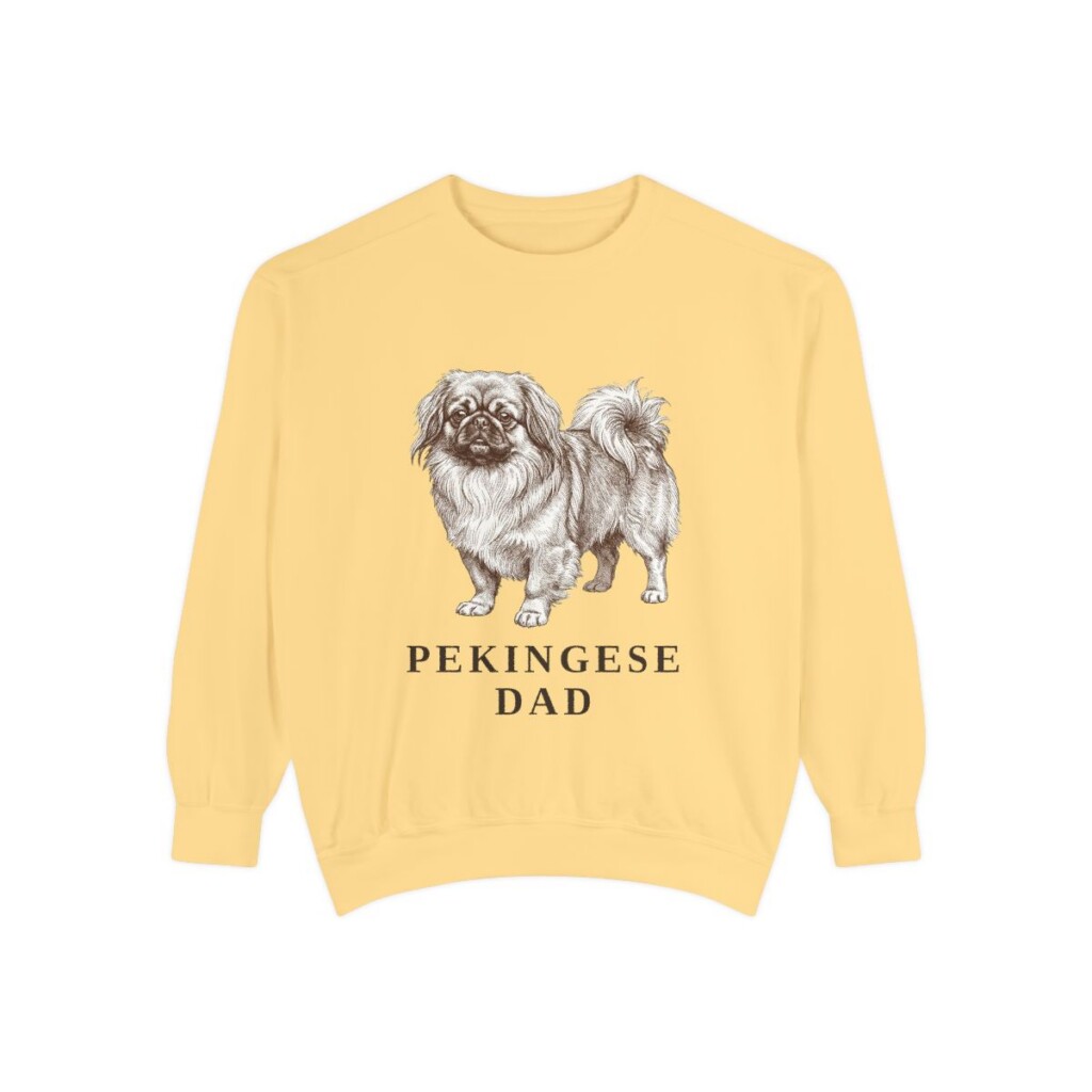 Pekingese Dad Sweatshirt, Butter, front view