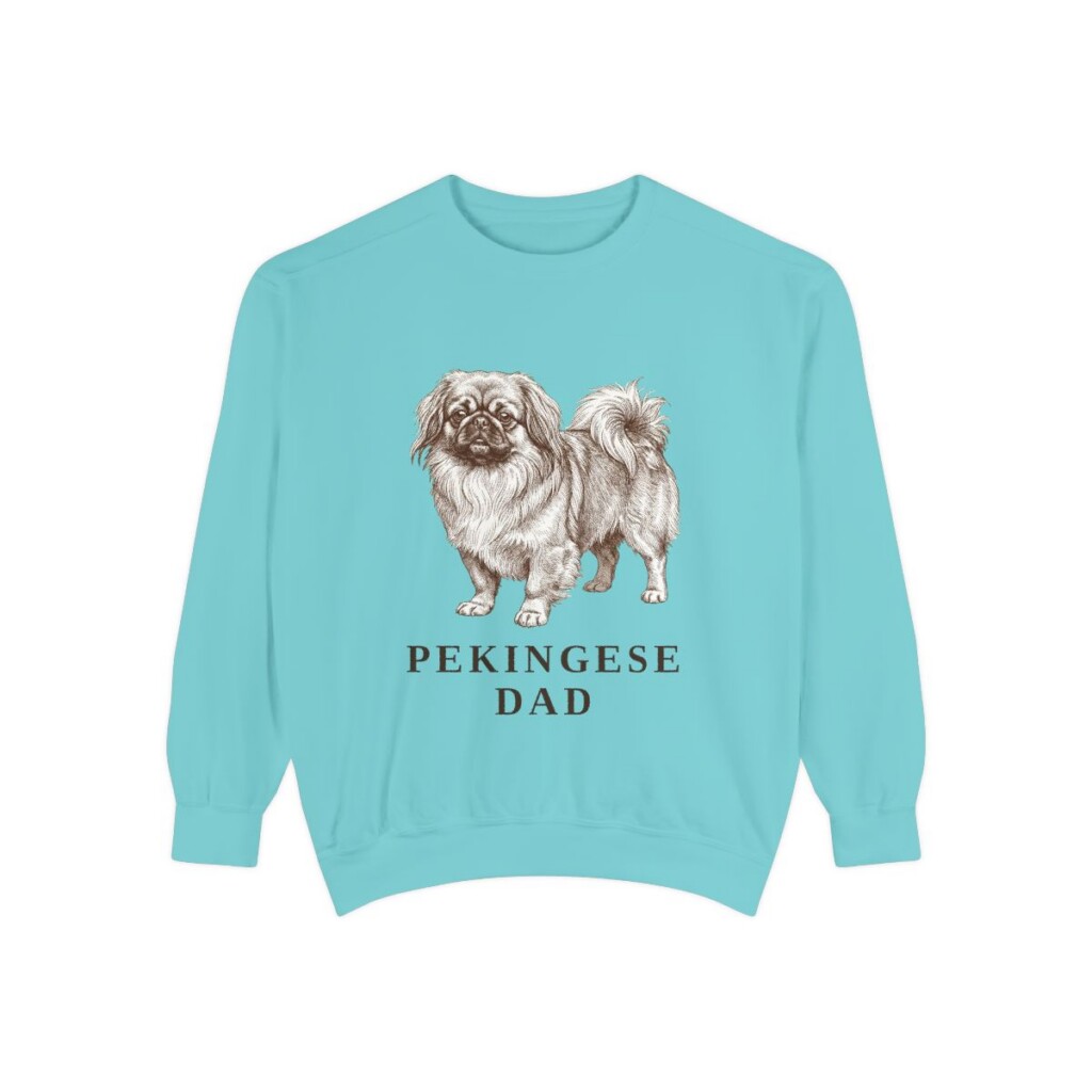 Pekingese Dad Sweatshirt, Chalky Mint, front view