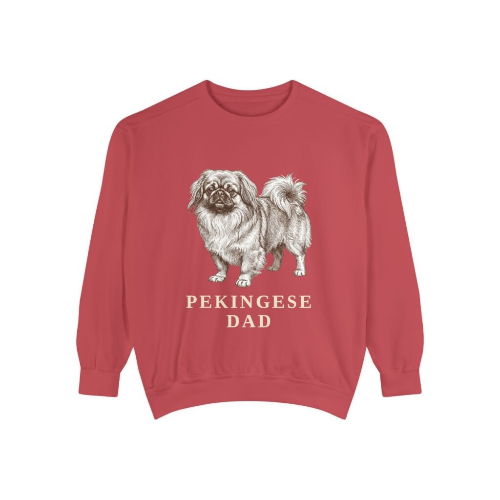 Pekingese Dad Sweatshirt, Crimson, front view