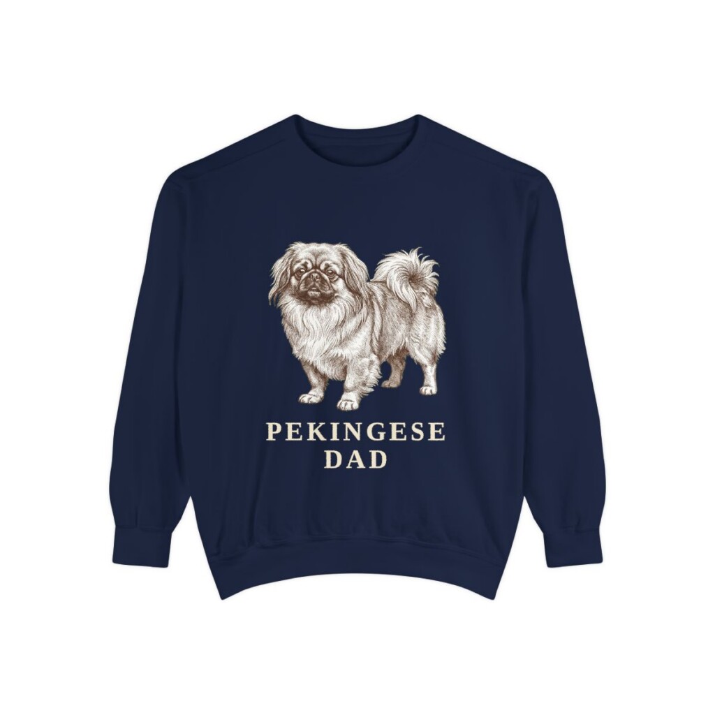 Pekingese Dad Sweatshirt, True Navy, front view