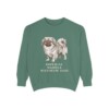 Pekingese Humor Sweatshirt, Light Green, front view