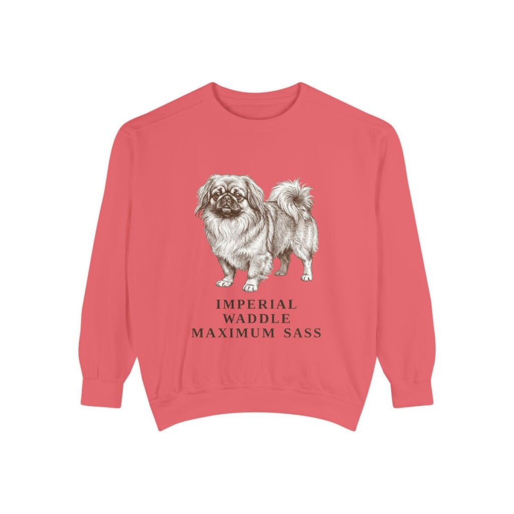Pekingese Humor Sweatshirt, Watermelon, front view
