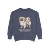 pekingese-sweatshirt-latin-denim-1 Pekingese Latin Sweatshirt, Denim, front view