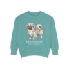 pekingese-sweatshirt-latin-seafoam-1 Pekingese Latin Sweatshirt, Seafoam, front view