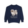 pekingese-sweatshirt-latin-true-navy-1 Pekingese Latin Sweatshirt, True Navy, front view