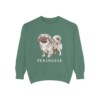 Pekingese Sweatshirt, Light Green, front view
