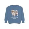pekingese-sweatshirt-mom-blue-jean Pekingese Mom Sweatshirt, Blue Jean, front view