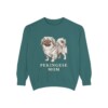 pekingese-sweatshirt-mom-blue-spruce Pekingese Mom Sweatshirt, Blue Spruce, front view