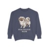 pekingese-sweatshirt-mom-denim Pekingese Mom Sweatshirt, Denim, front view