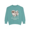 pekingese-sweatshirt-mom-seafoam Pekingese Mom Sweatshirt, Seafoam, front view