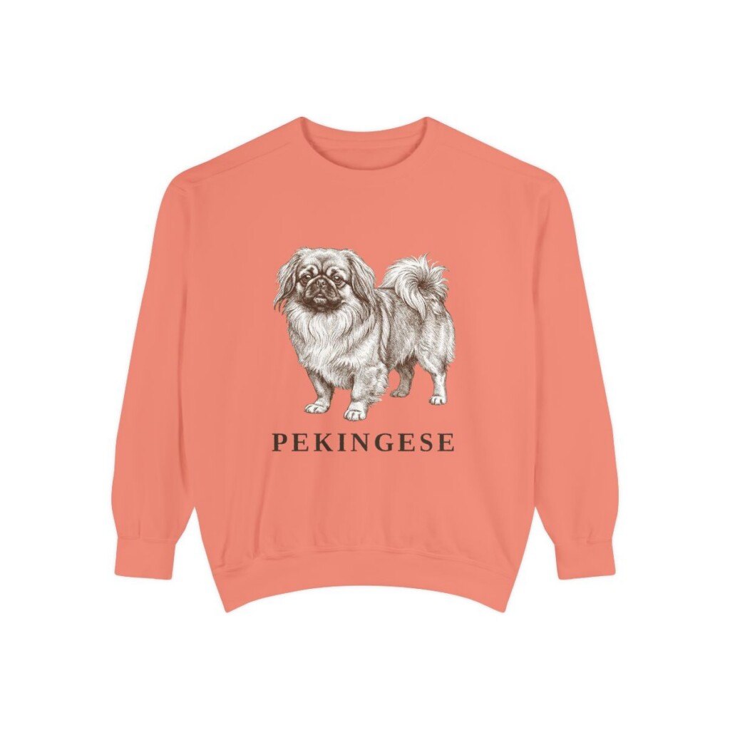 Pekingese Sweatshirt, Terracotta, front view