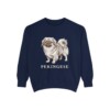 Pekingese Sweatshirt, True Navy, front view