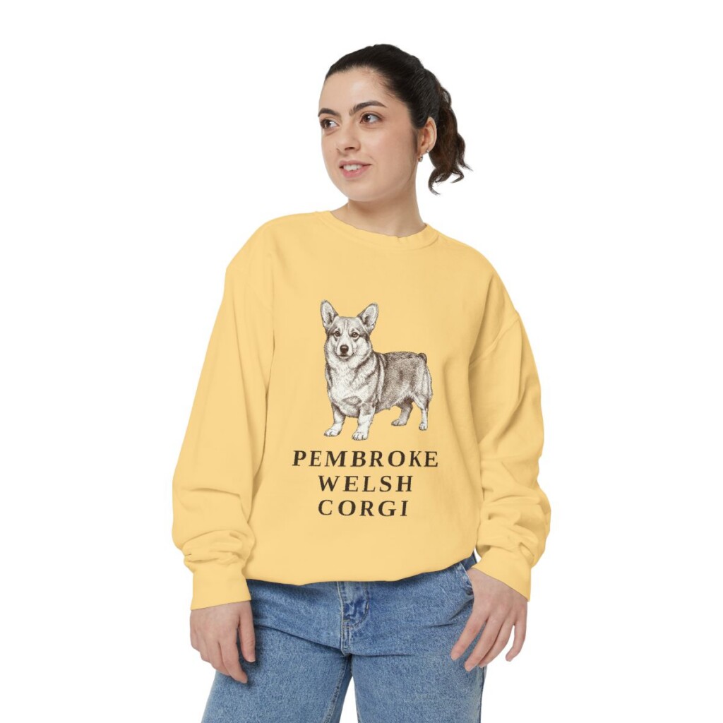 Pembroke Welsh Corgi Sweatshirt, Butter, person 2 front