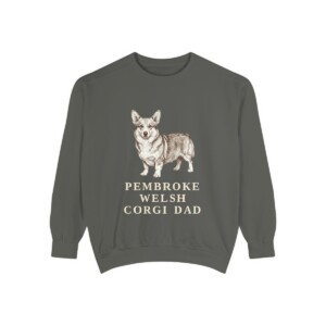 Pembroke Welsh Corgi Dad Sweatshirt, Pepper, front view