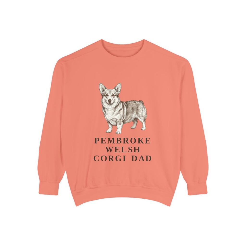 pembroke-welsh-corgi-sweatshirt-dad-terracotta Pembroke Welsh Corgi Dad Sweatshirt, Terracotta, front view