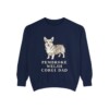pembroke-welsh-corgi-sweatshirt-dad-true-navy Pembroke Welsh Corgi Dad Sweatshirt, True Navy, front view