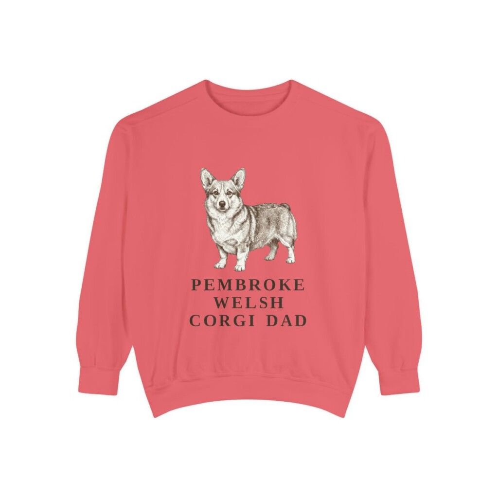 pembroke-welsh-corgi-sweatshirt-dad-watermelon Pembroke Welsh Corgi Dad Sweatshirt, Watermelon, front view