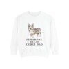pembroke-welsh-corgi-sweatshirt-dad-white Pembroke Welsh Corgi Dad Sweatshirt, White, front view