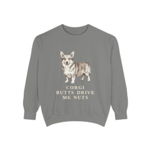 Pembroke Welsh Corgi Humor Sweatshirt, Grey, front view