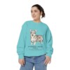 Pembroke Welsh Corgi Latin Sweatshirt, Chalky Mint, person 2 front