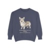 Pembroke Welsh Corgi Latin Sweatshirt, Denim, front view