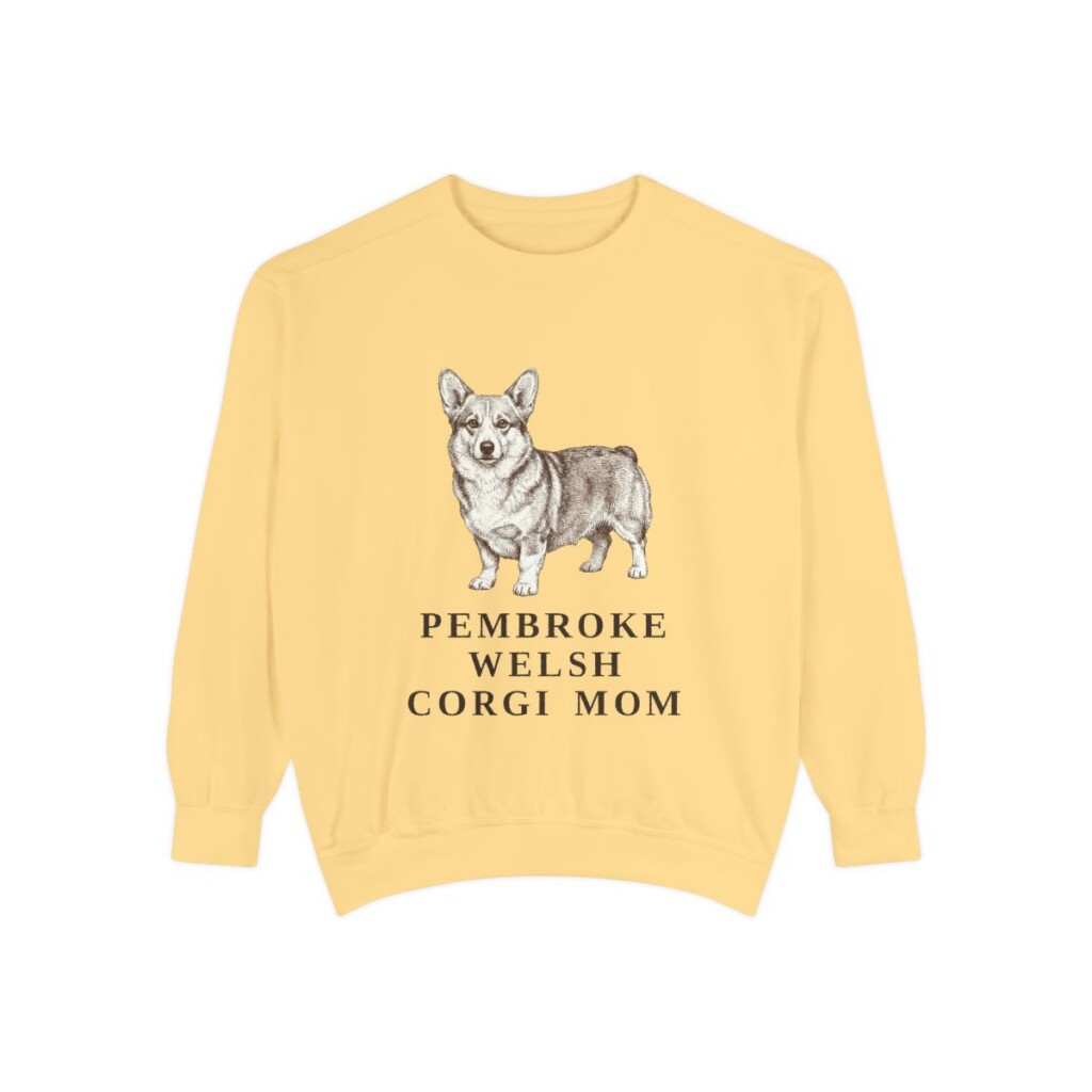 Pembroke Welsh Corgi Mom Sweatshirt, Butter, front view