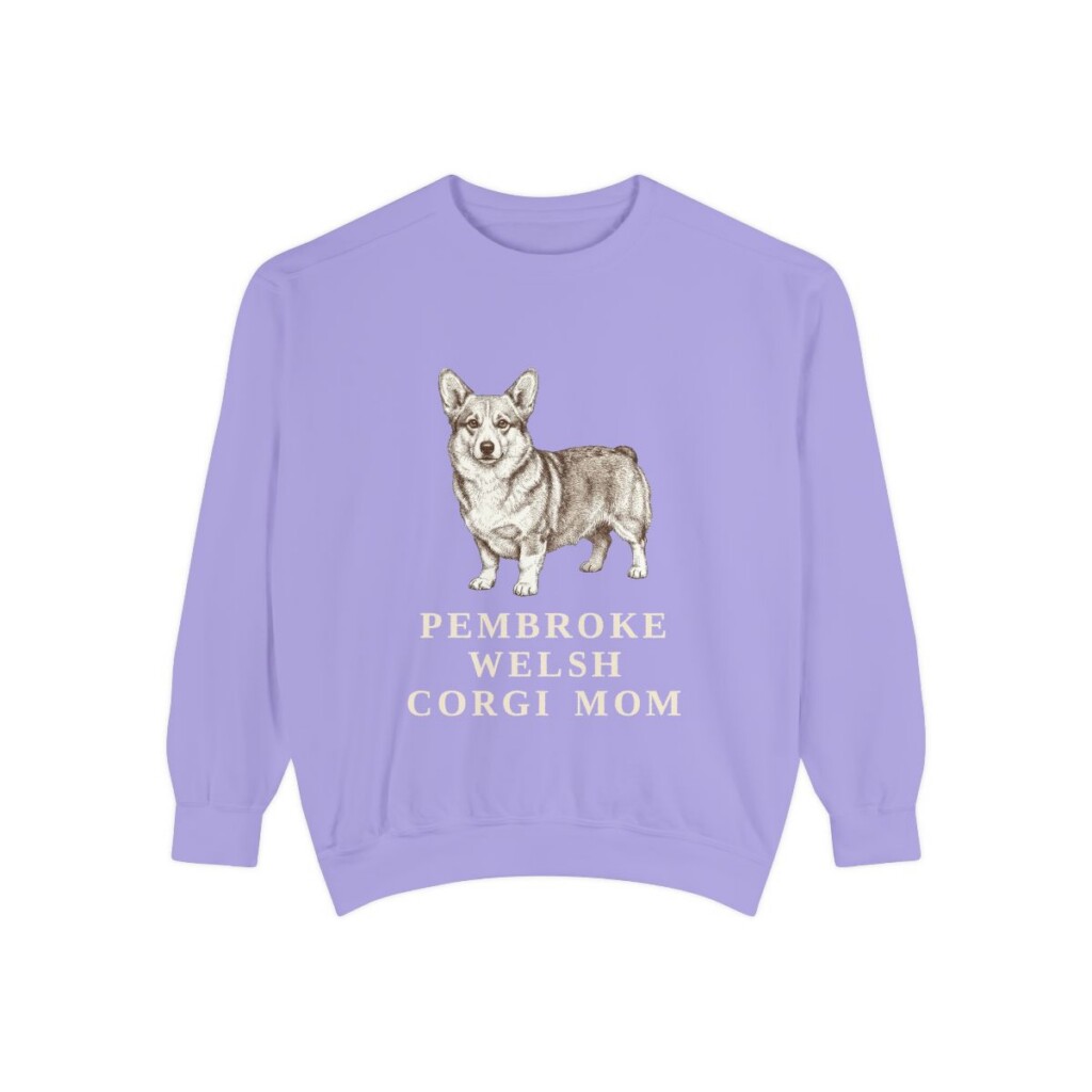 Pembroke Welsh Corgi Mom Sweatshirt, Violet, front view