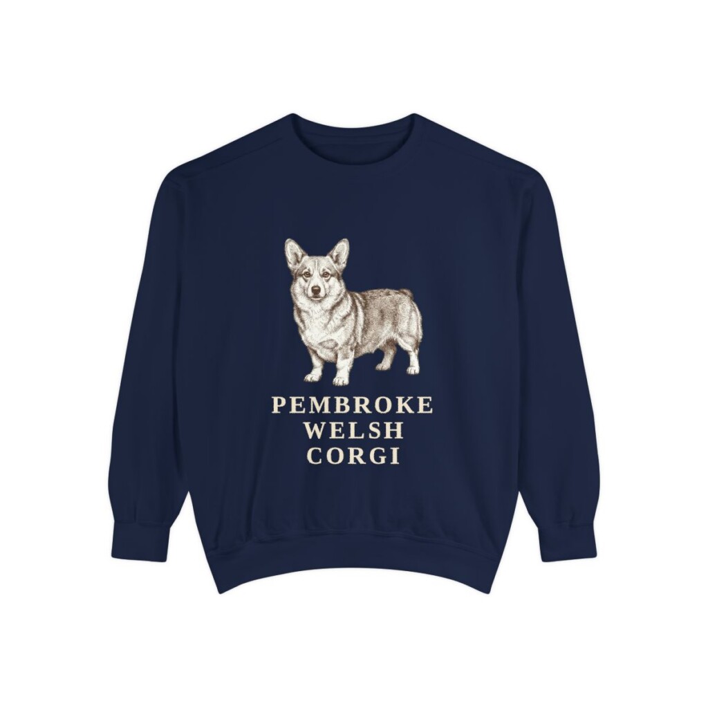 Pembroke Welsh Corgi Sweatshirt, True Navy, front view