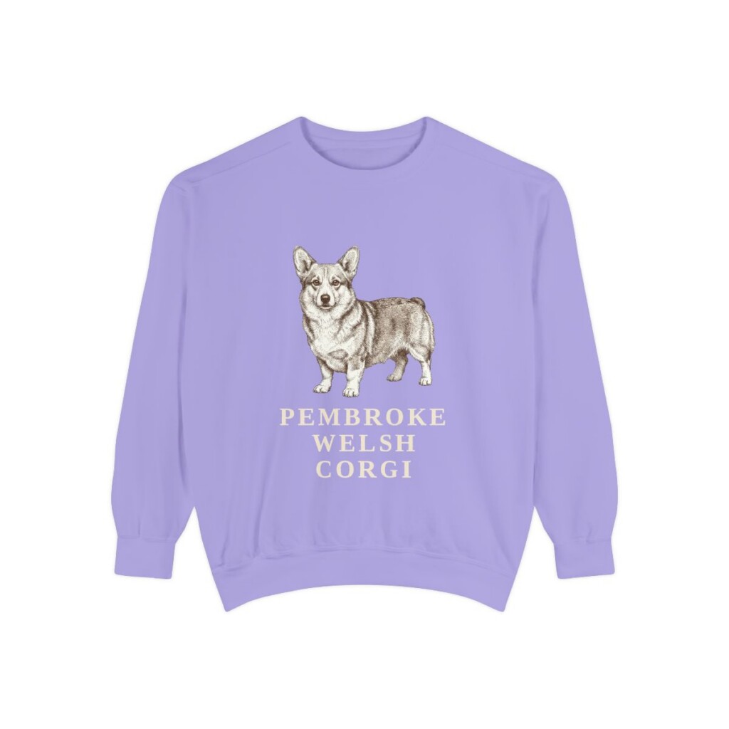 Pembroke Welsh Corgi Sweatshirt, Violet, front view