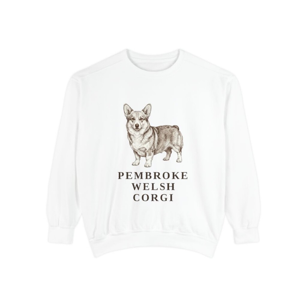 Pembroke Welsh Corgi Sweatshirt, White, front view