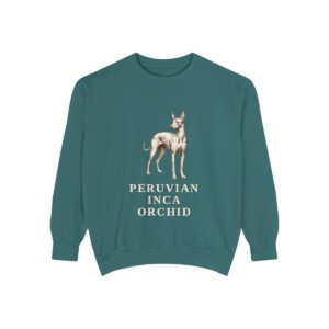 Peruvian Inca Orchid Sweatshirt, Blue Spruce, front view