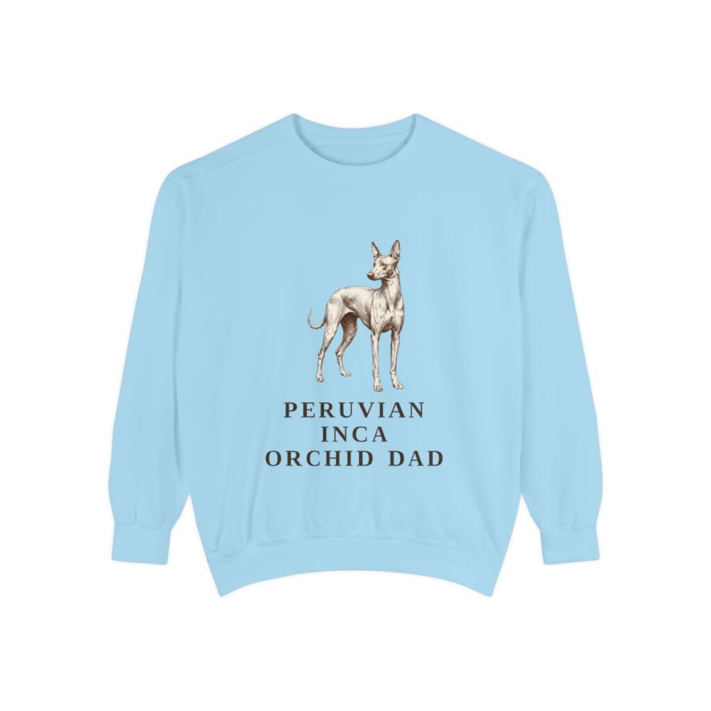 Peruvian Inca Orchid Dad Sweatshirt, Chambray, front view