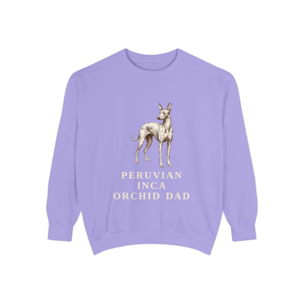 Peruvian Inca Orchid Dad Sweatshirt, Violet, front view