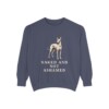 Peruvian Inca Orchid Humor Sweatshirt, Denim, front view