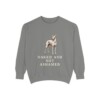 Peruvian Inca Orchid Humor Sweatshirt, Grey, front view