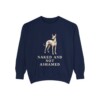 Peruvian Inca Orchid Humor Sweatshirt, True Navy, front view